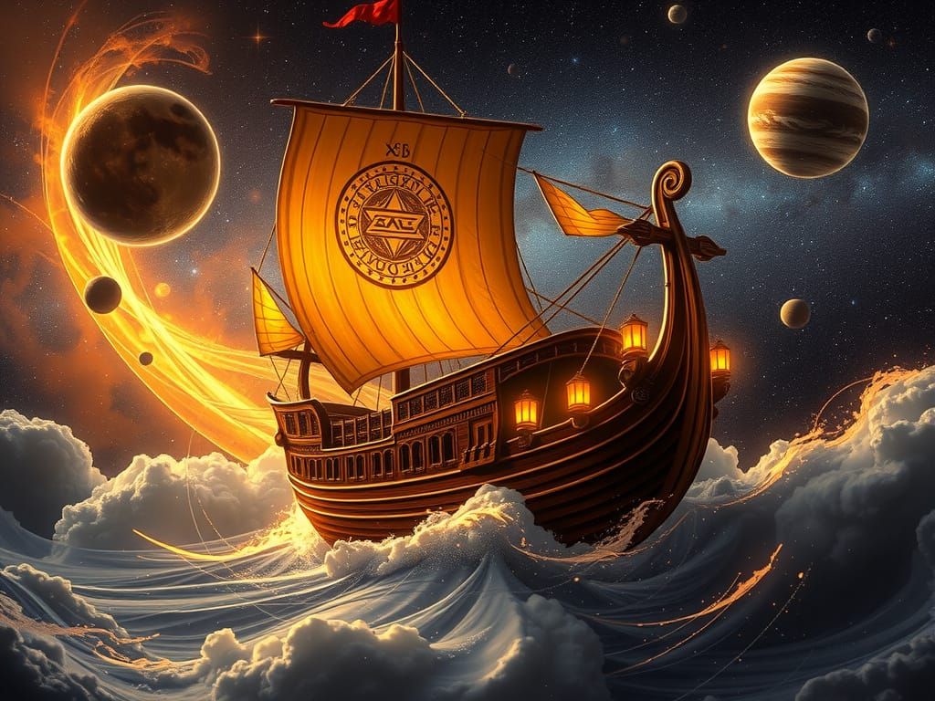 Ancient Phoenician Vessel Sails the Cosmic Expanse