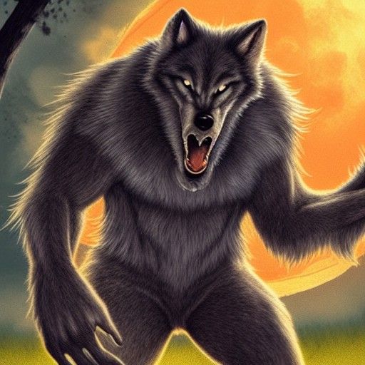 Dramatic Werewolf Howling at the Moon