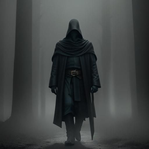 Figure Emerging from Fog in Cinematic Film Still