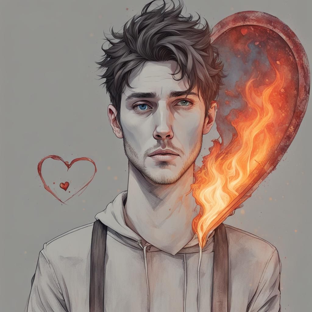 Burning Heart: An Image of Heartbreak and Loss