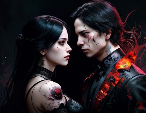 Dramatic Double Exposure Art of Love and Loss