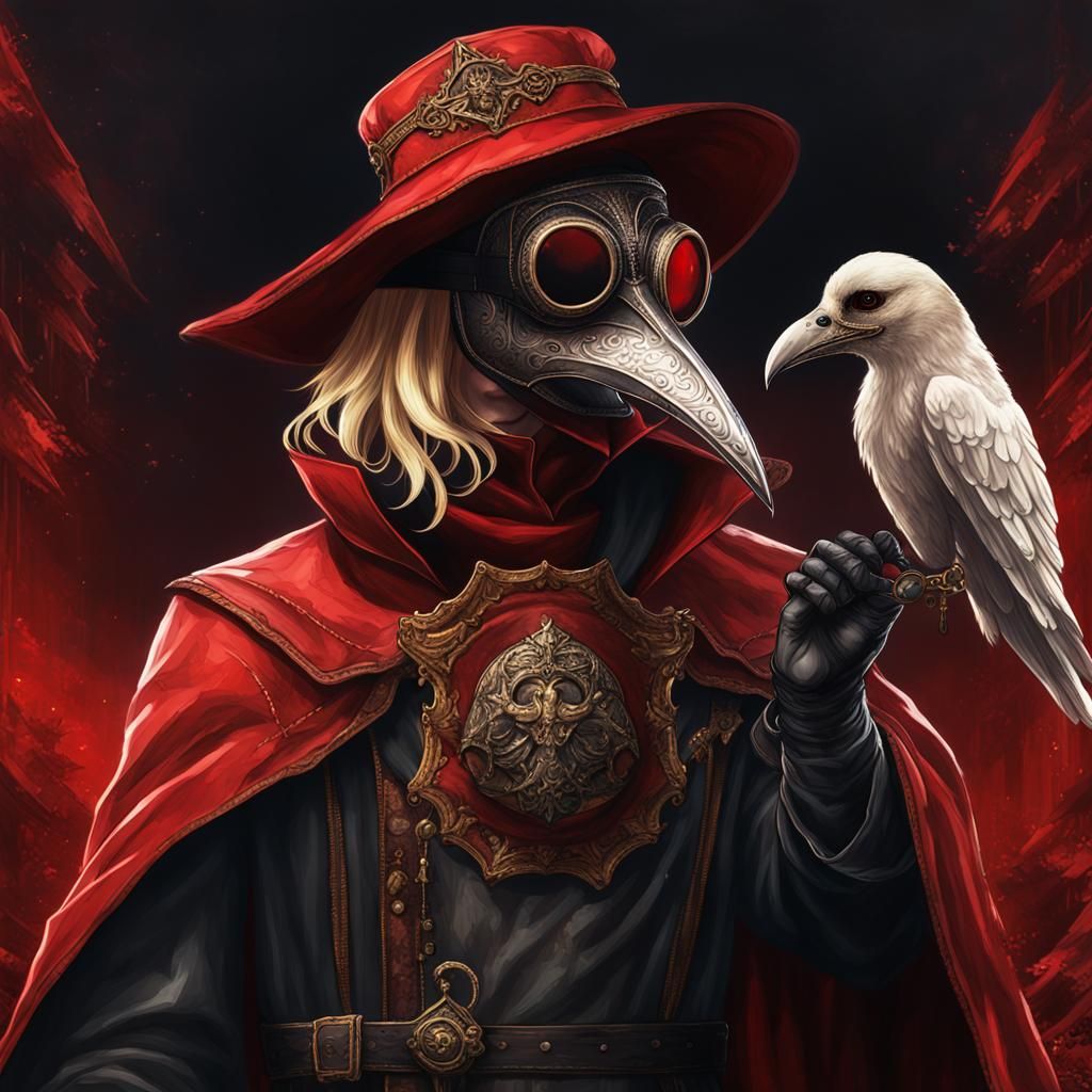 Angelic Prince as Plague Doctor: Dark Fantasy Art