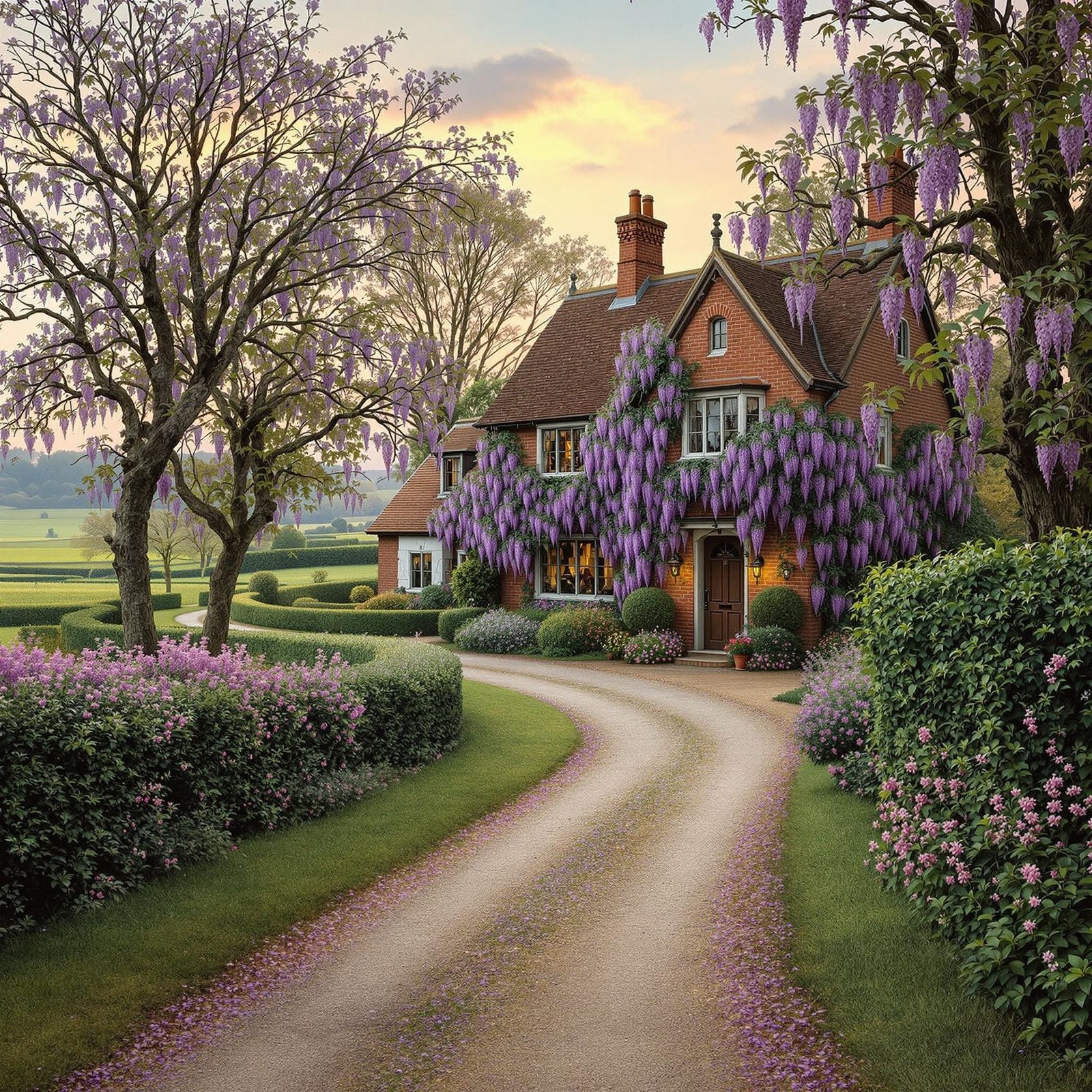 Idyllic English Countryside Post House in Victorian Era