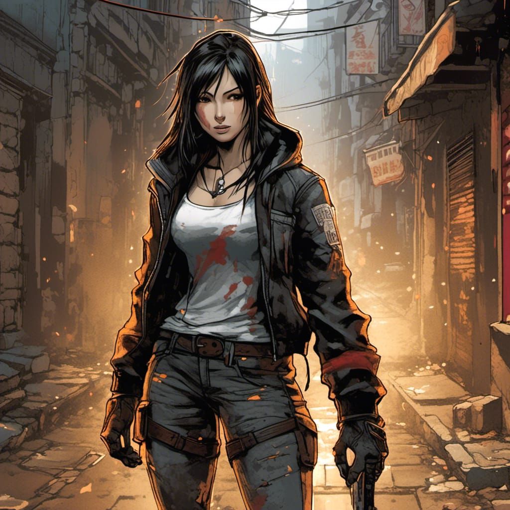 <lora:Splatter Graffiti:1.0> tifa lockhart