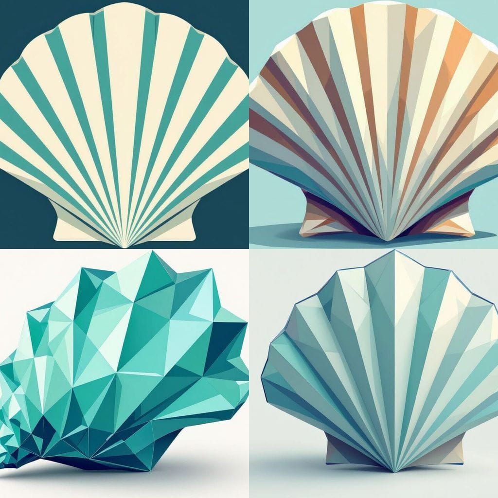 Geometric Seashell Design in Minimalist Style