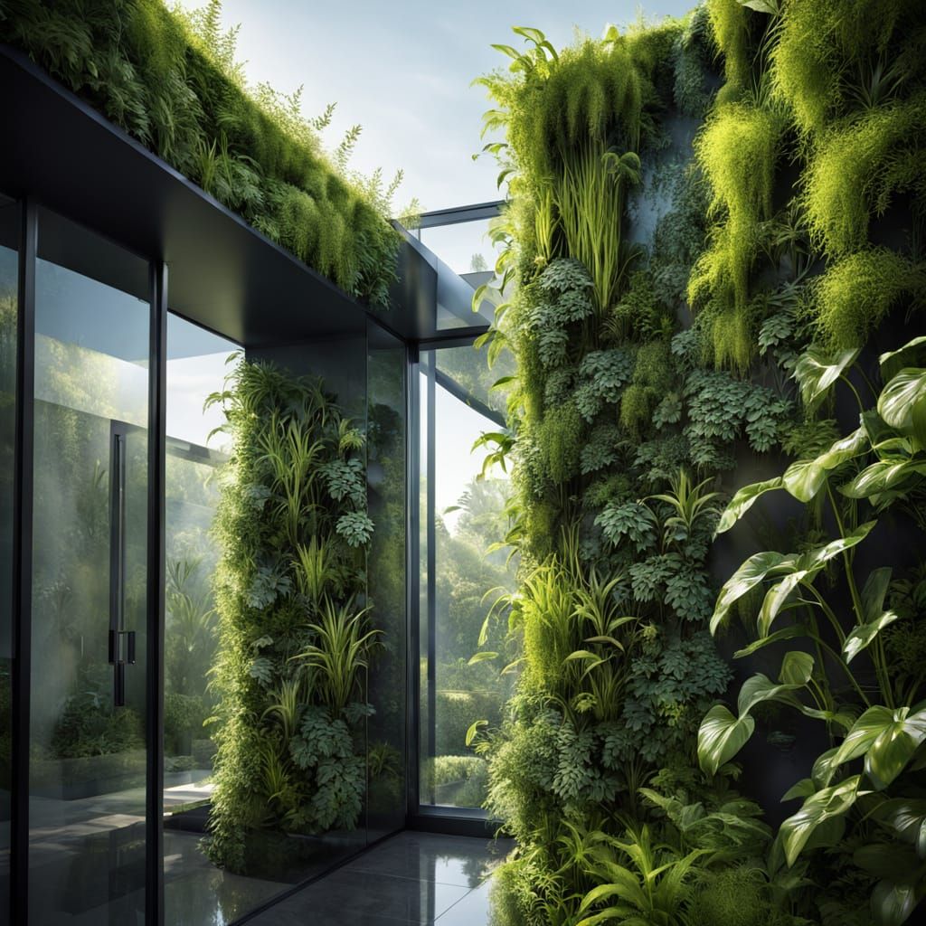 Elegant Vertical Garden in a Luxurious Modern Mansion