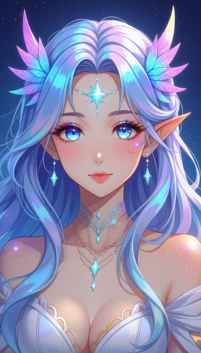 Fantasy Star Dragon in Realistic Anime Style