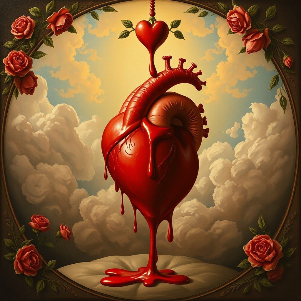 Renaissance Heart Transference in Elegant Brushwork