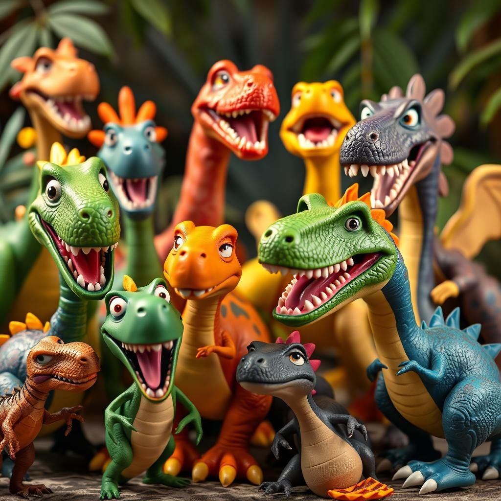 Quirky Dinosaurs in a Blended Animation Style