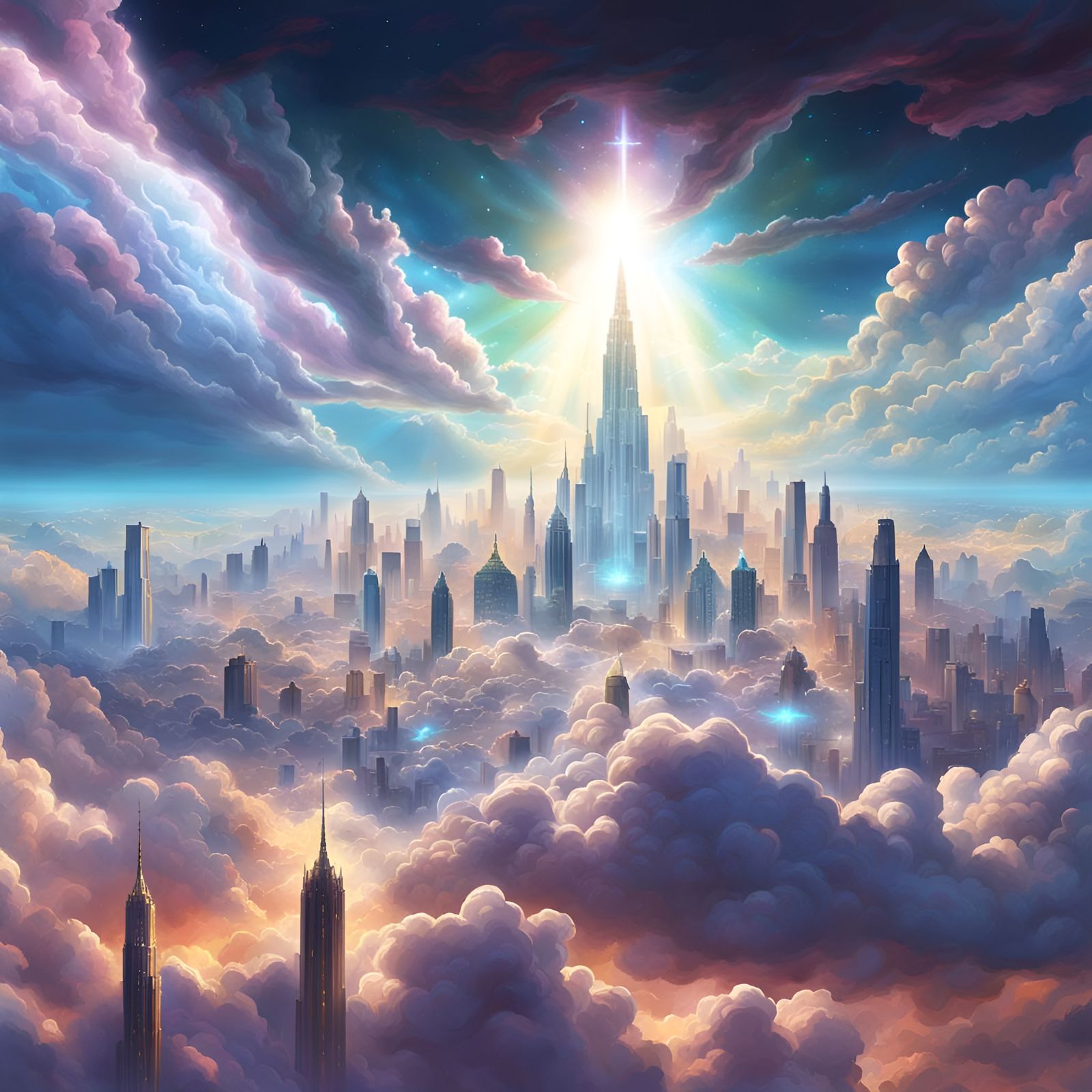 Ethereal City in the Clouds