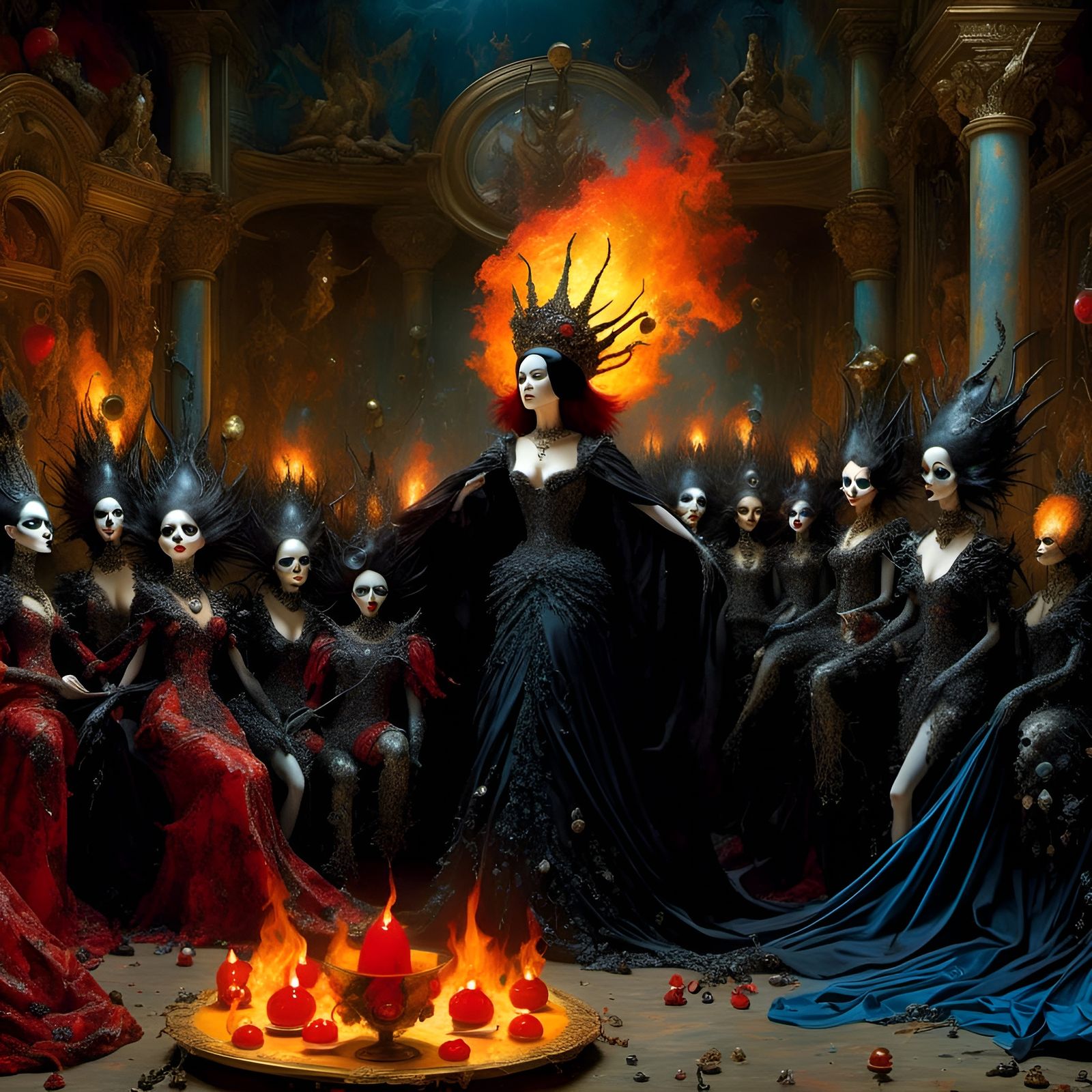 Black Queen Summons Fire Witch in Psychedelic Fantasy