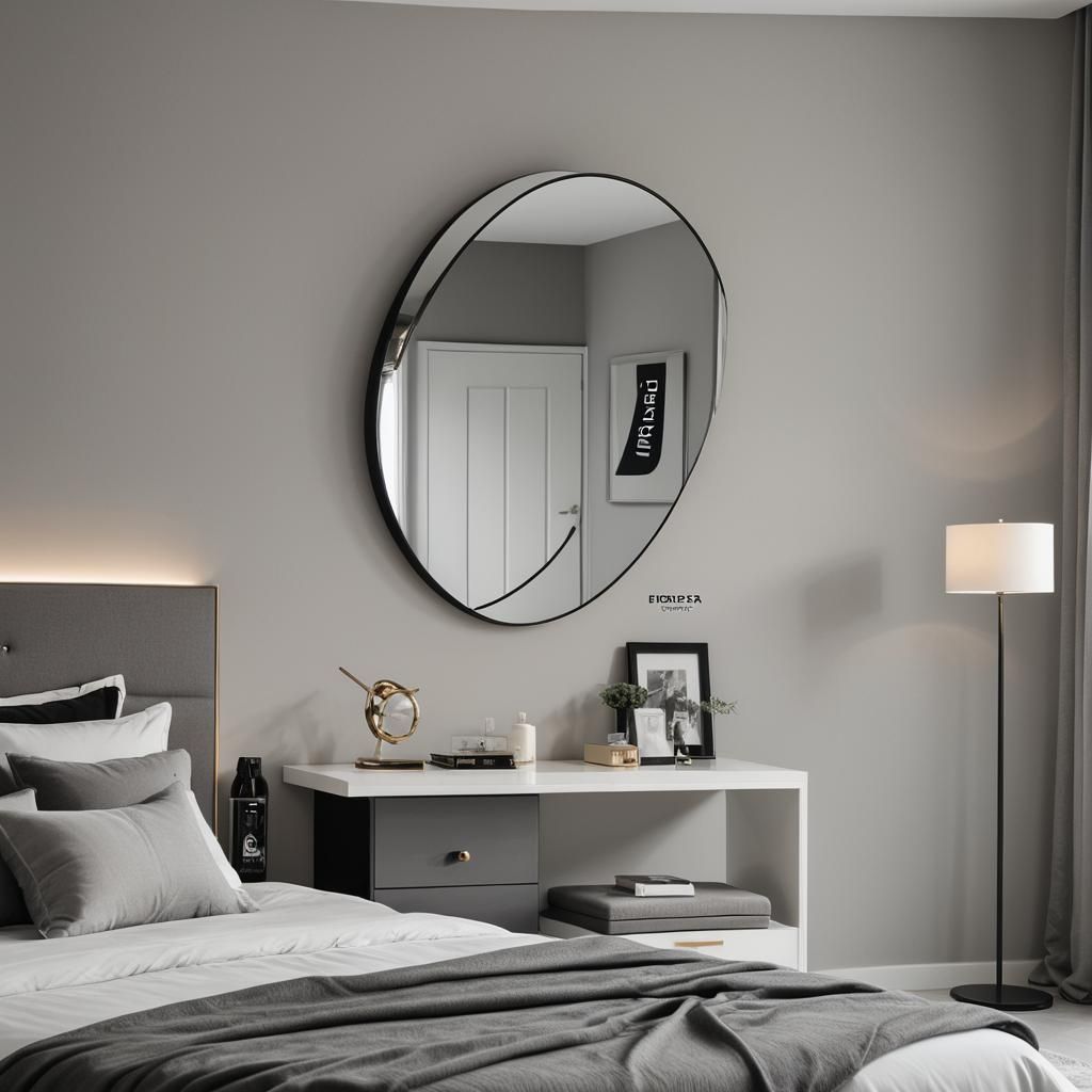 Modern Black and White Bedroom Interior Photography