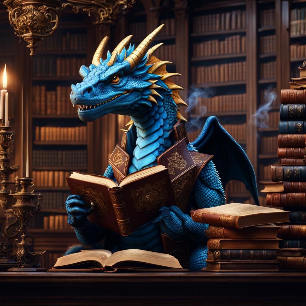 Blue Dragon Reads in Library: Fantasy Art