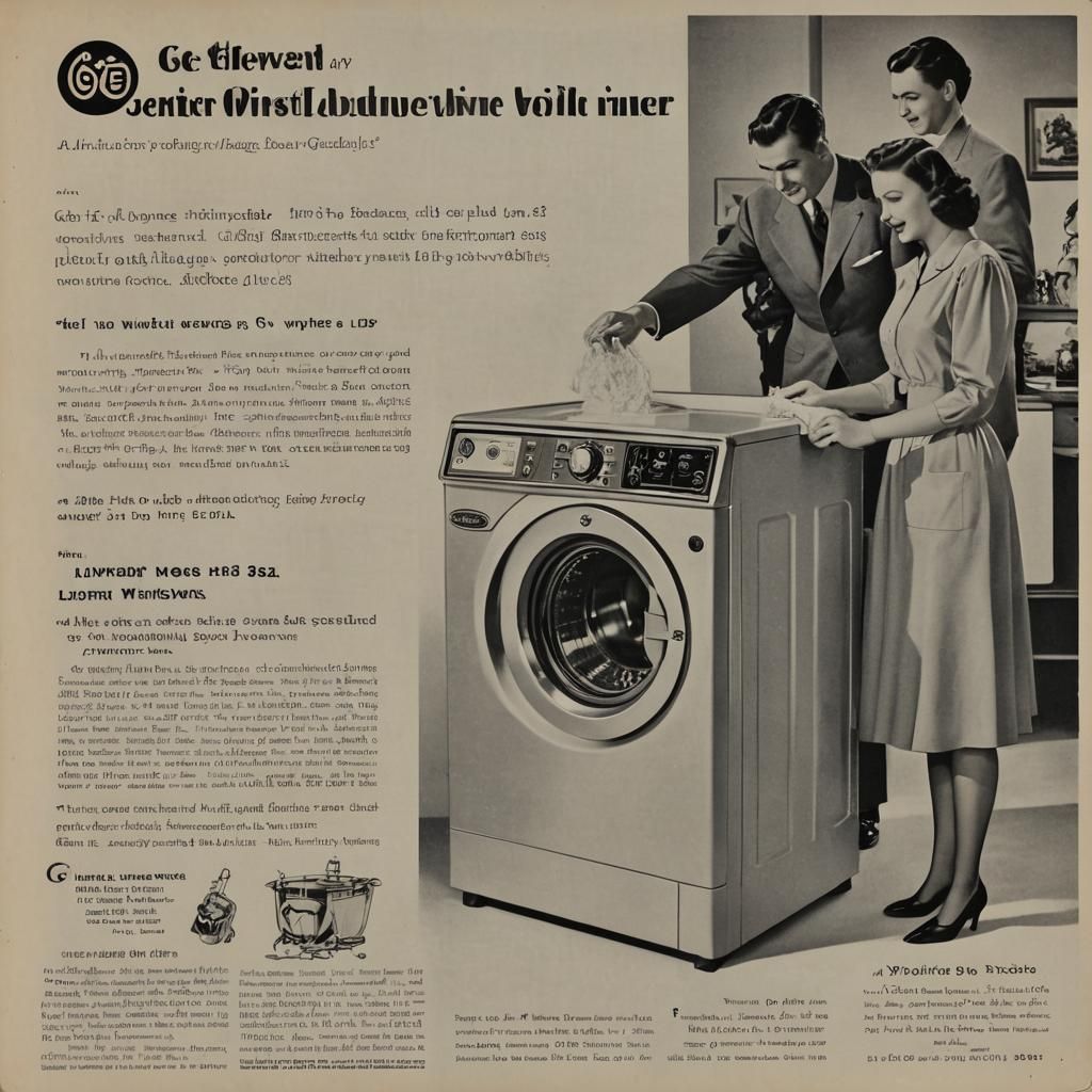 Advertisement for a 1948 GE General Electric Model AW-332 WR...