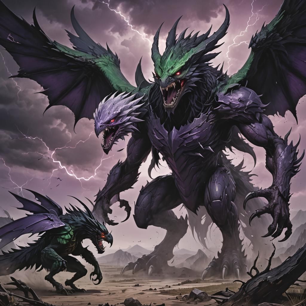 Eldrazi Devourer of Worlds in Dark, Gritty Battle