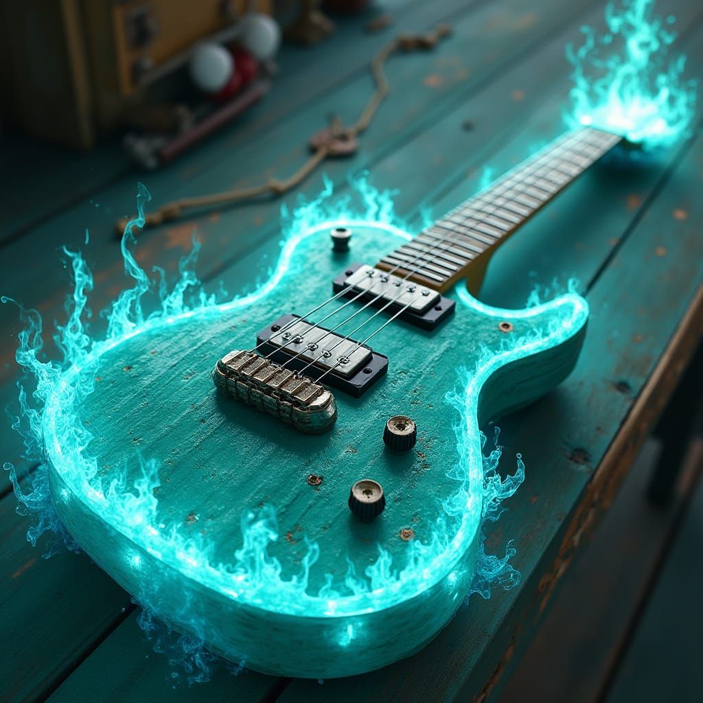 Turquoise Guitar and Dragon's Breath Symphony