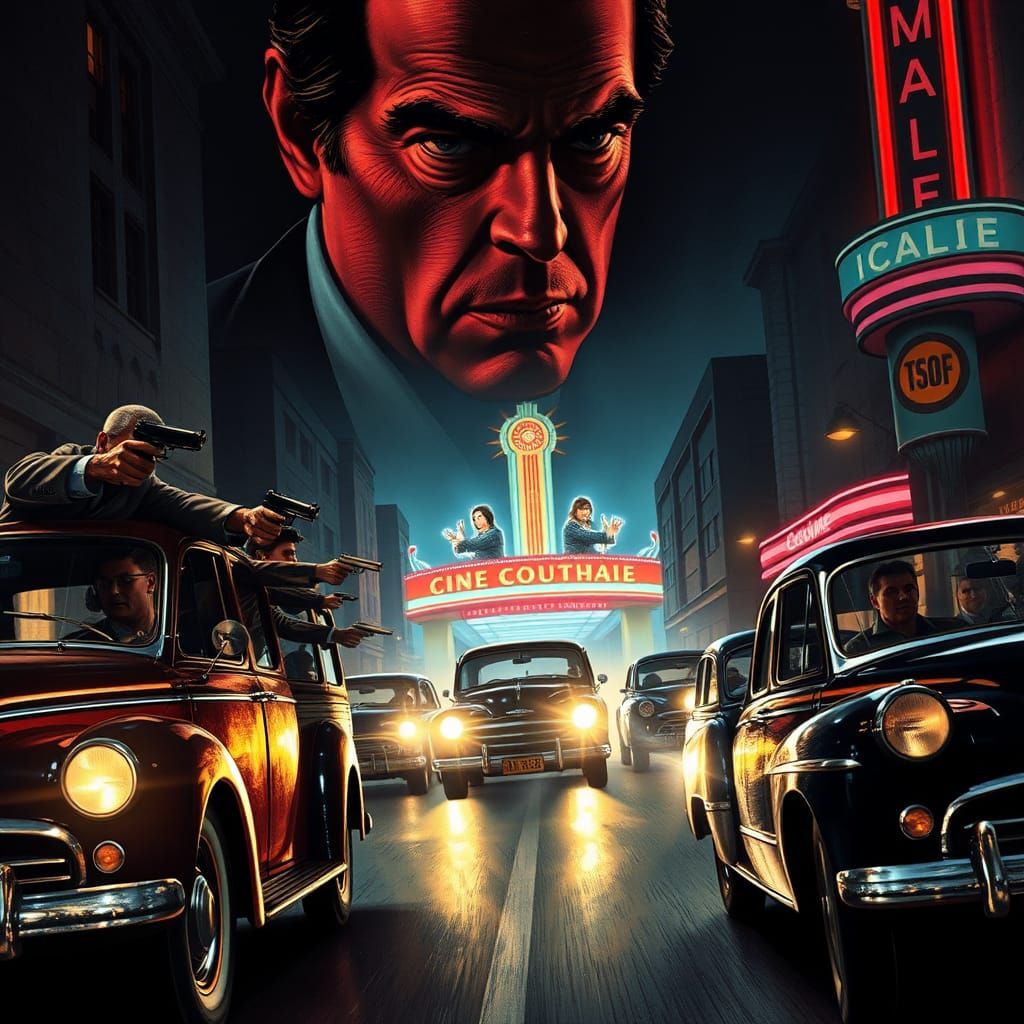 Mafia Boss Oversees Intense Car Chase Scene