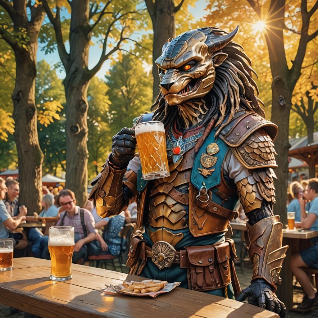 Predator lion enjoyed a beer just like anyone else…..but kne...