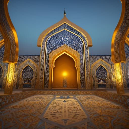 Fantasy Islamic Art with Arabic Calligraphy