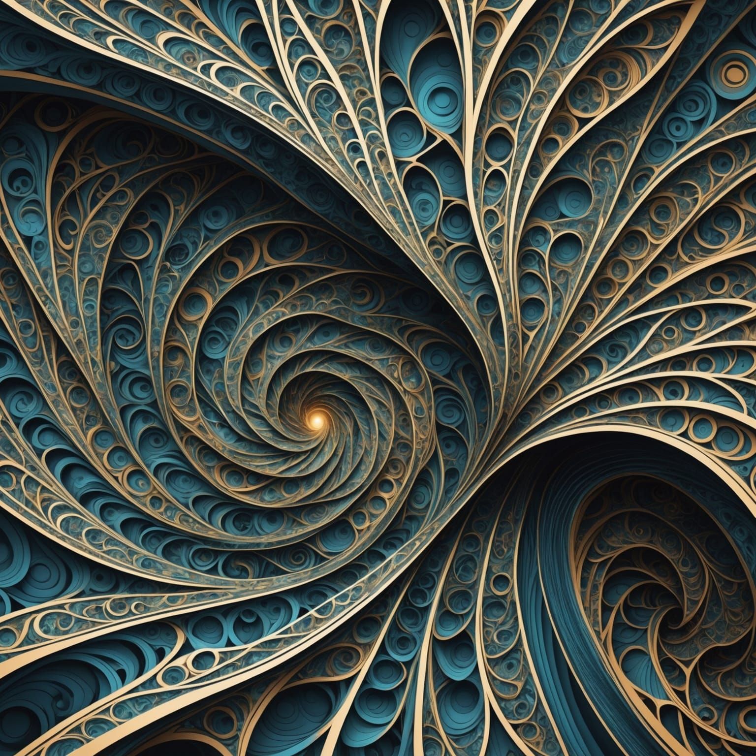 Abstract Fractal Wave Function with 3D Shading