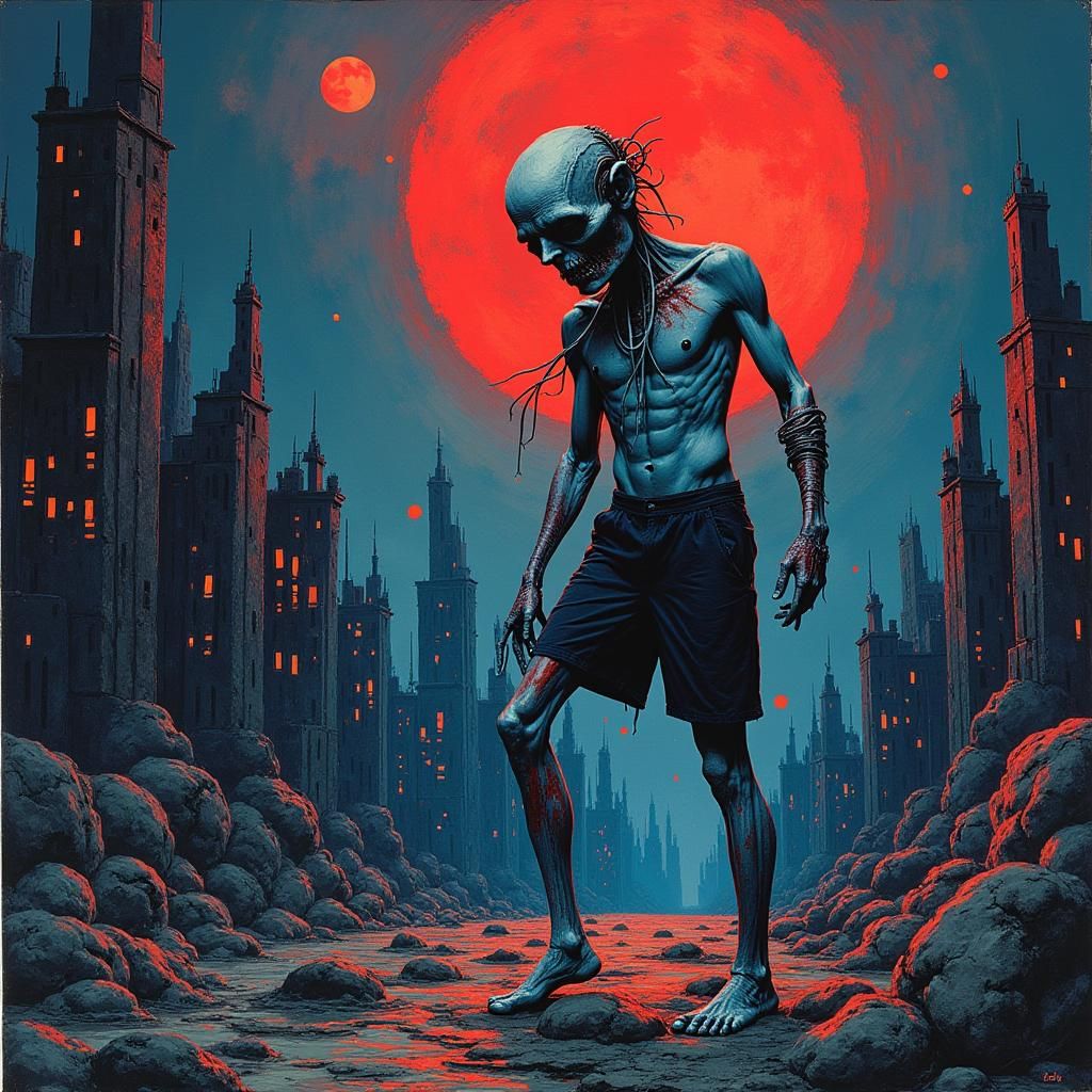 Ghastly Figures in a Surreal Pop Art Dreamscape