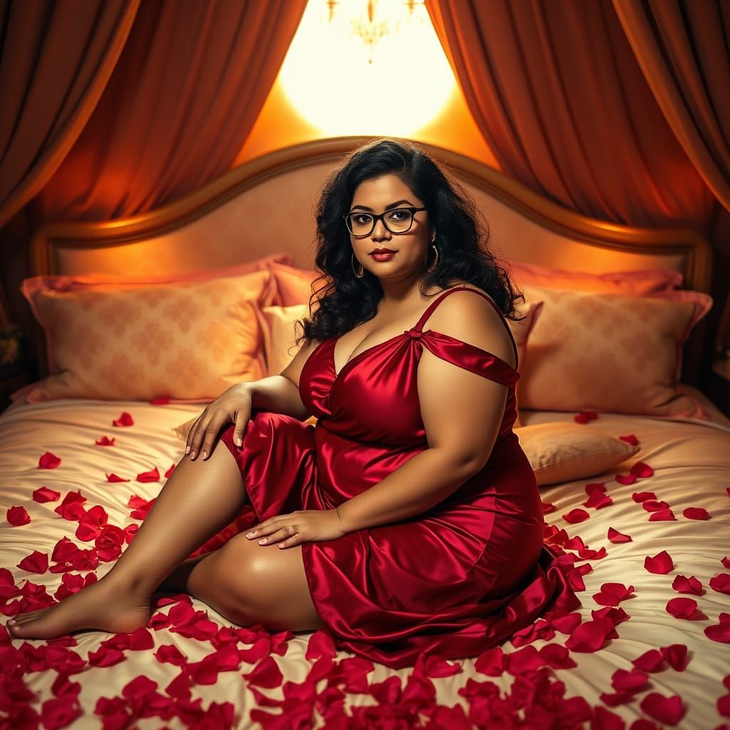 Romantic Portrait of Indian Woman in Alphonse Mucha Style