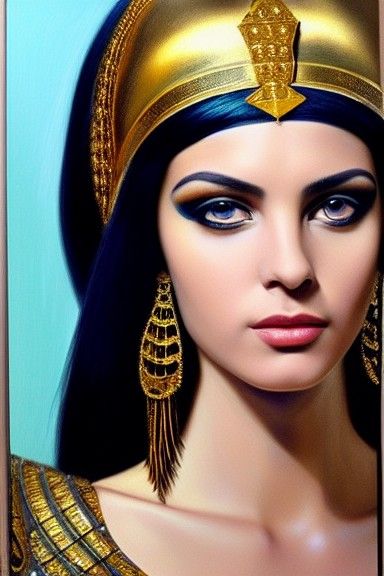 Cleopatra Portrait in Hyperrealistic Oil Painting