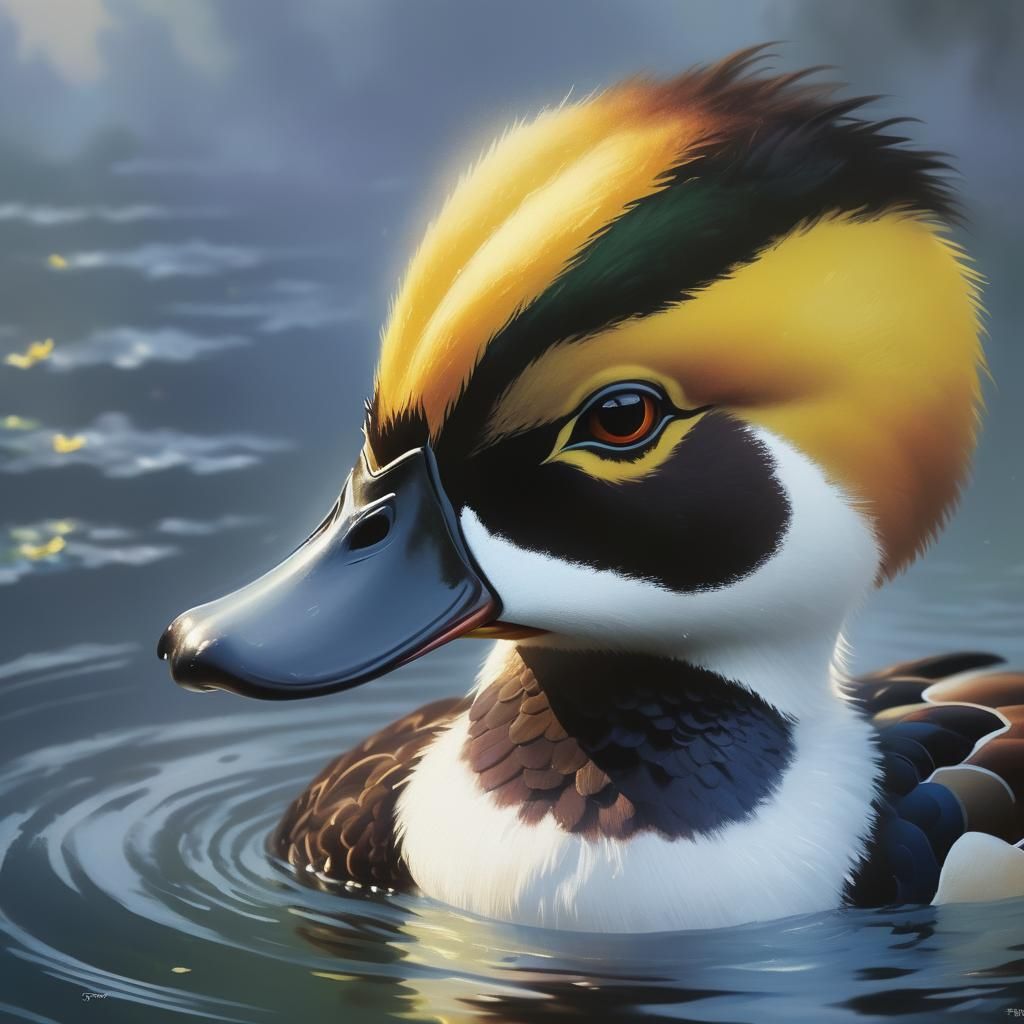 Ethereal Duck Portrait in Fantasy Style