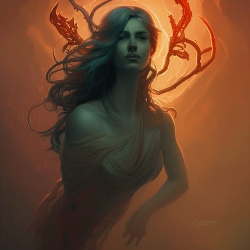 Demonic Eldritch Horror Phoenix Portrait