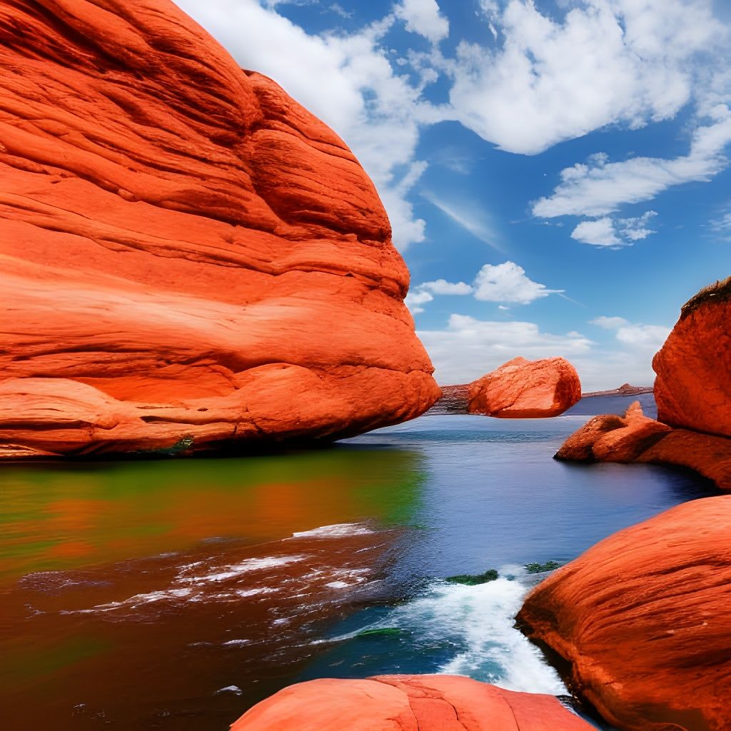 Epic Red Rock Arches and River Landscape
