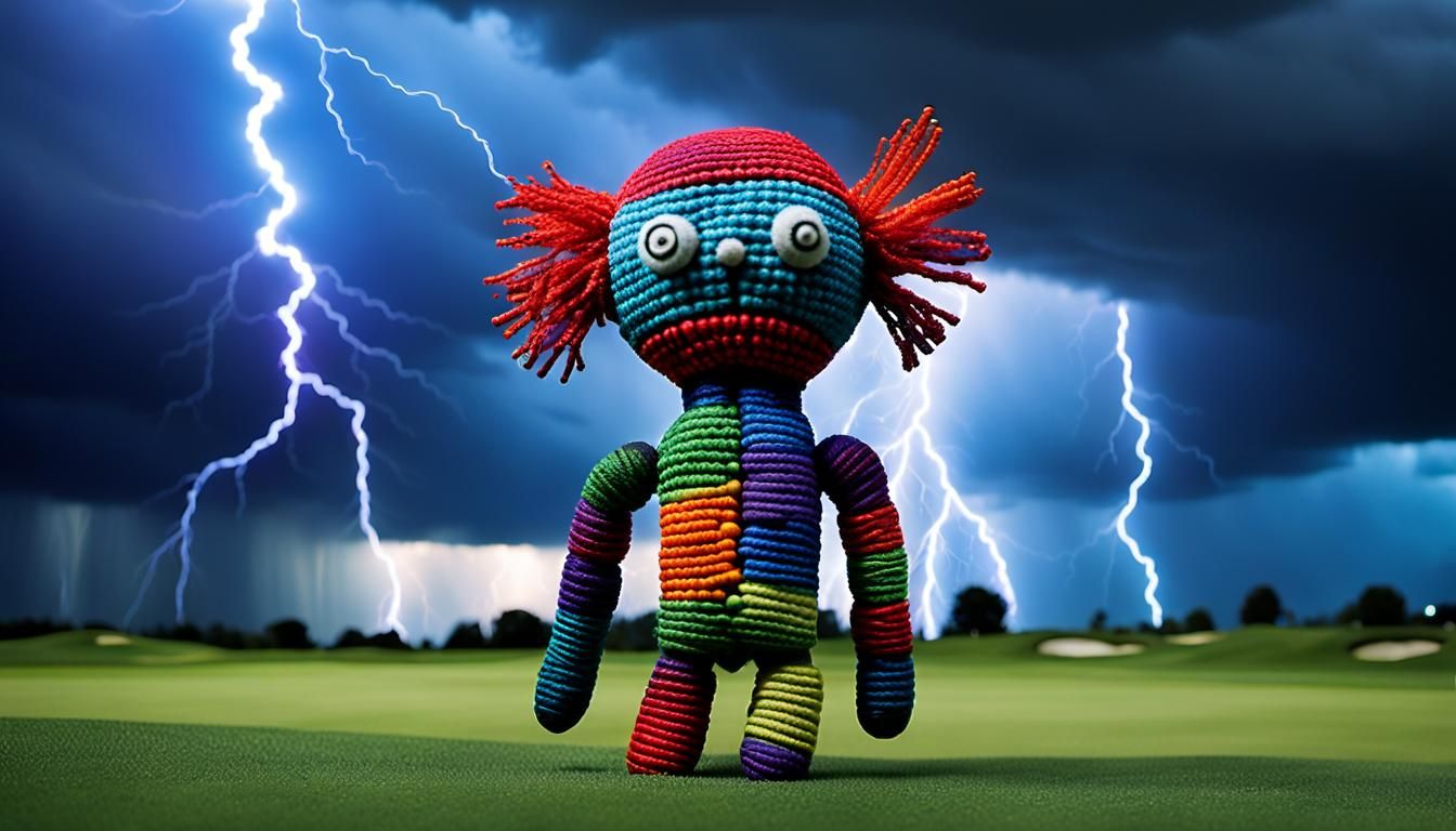 Surreal Voodoo Doll Golf Course Dreamscape