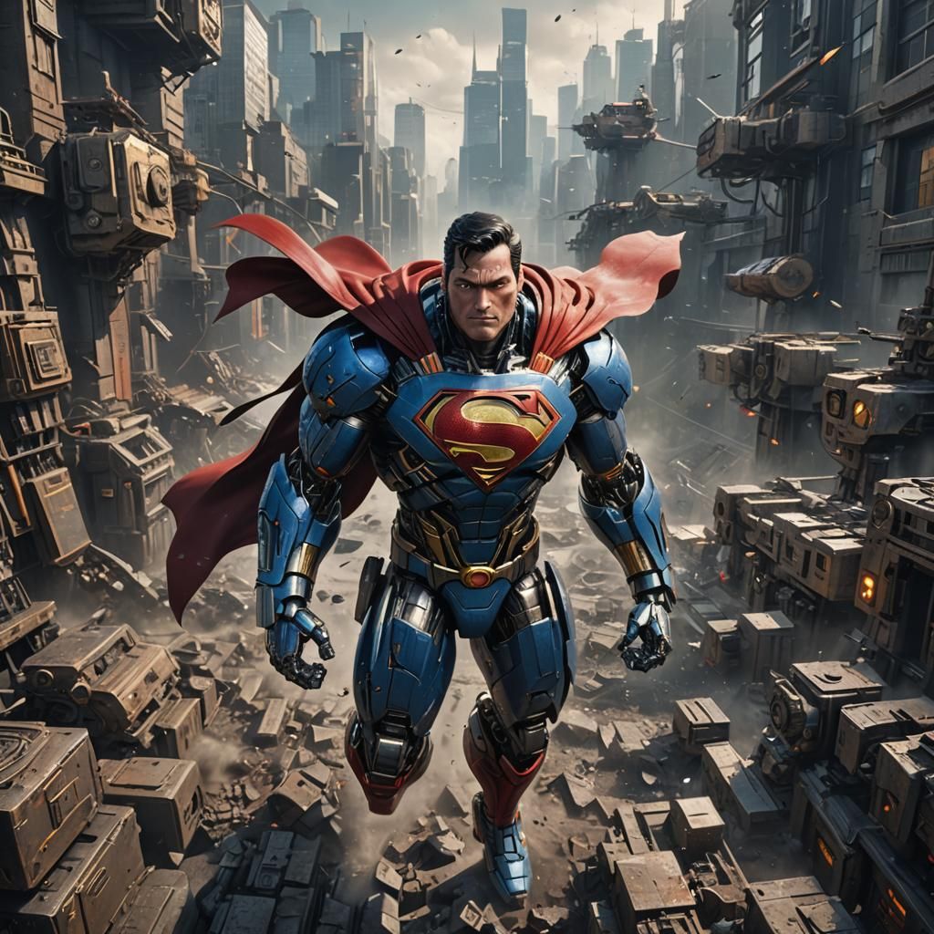 Robot Superman: Detailed Matte Painting