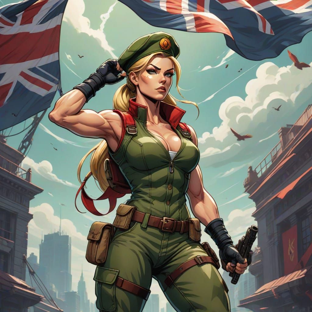 Street Fighter's Cammy in British Comic Book Style