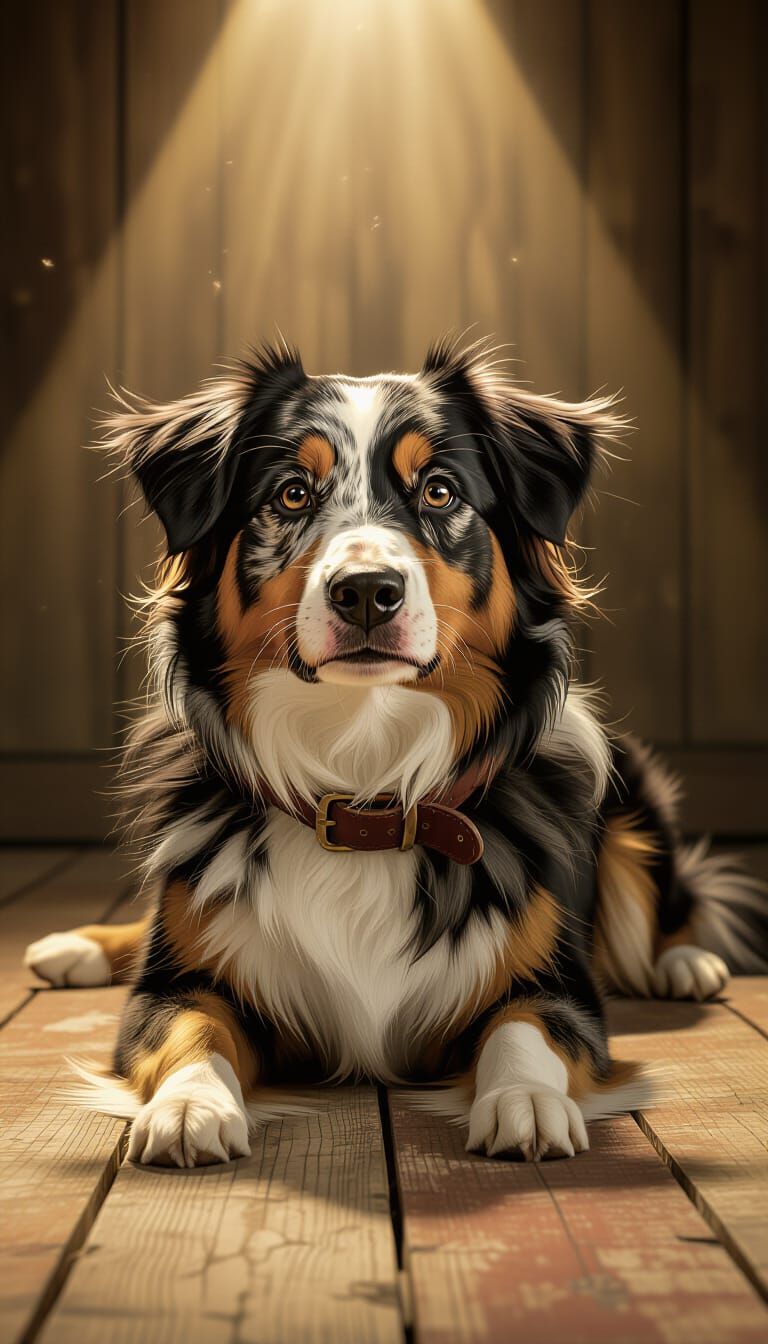 Soulful Dog Portrait with Vintage Film Grain Effect