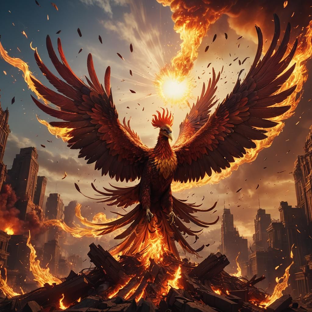 Phoenix Ablaze: A Digital Matte Painting