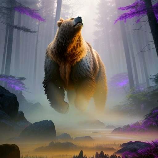 Grizzly Bear Reincarnation: Dark Fantasy Concept Art