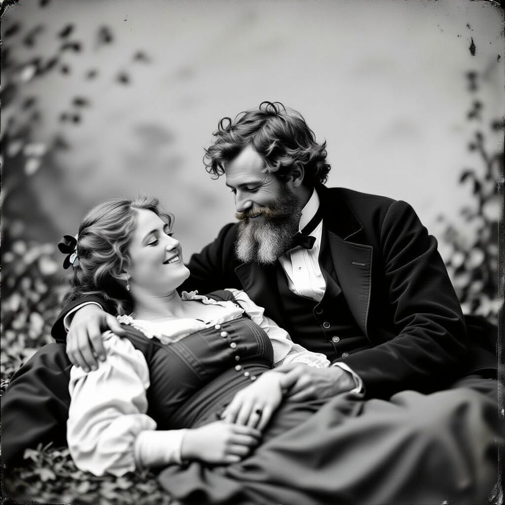 Early Black and White Photograph of a Couple