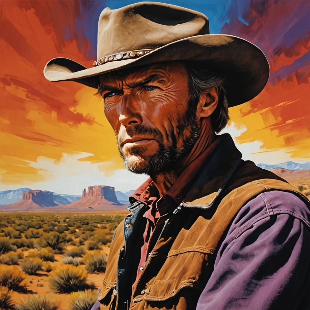 Clint Eastwood Digital Portrait