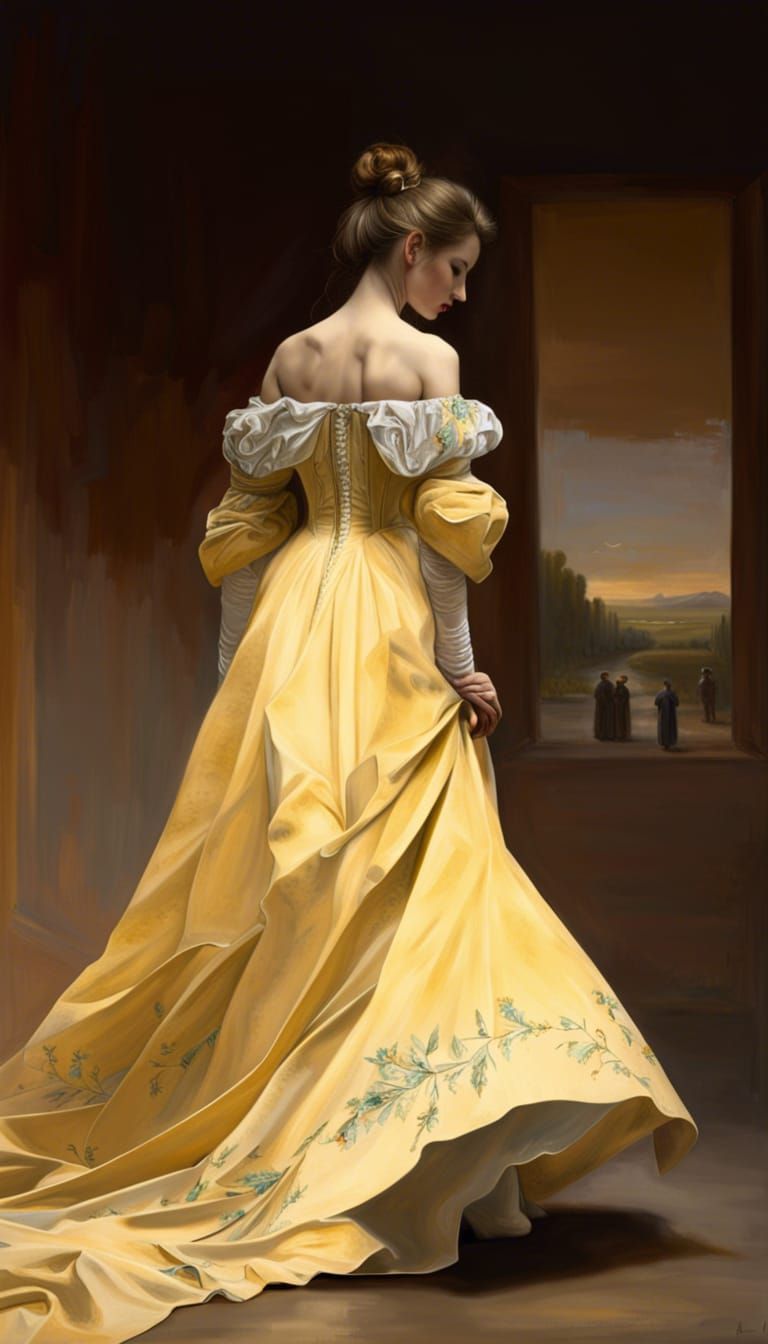 Yellow tea party dress