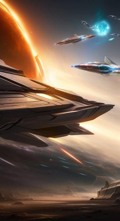 Damaged Spaceship in Hyperrealistic Magical Realism