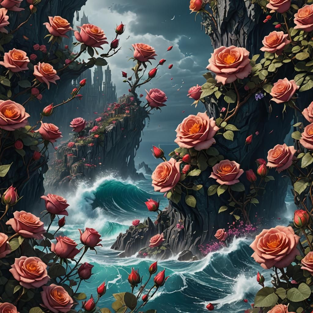 Algamar Ocean Roses: Detailed Matte Painting