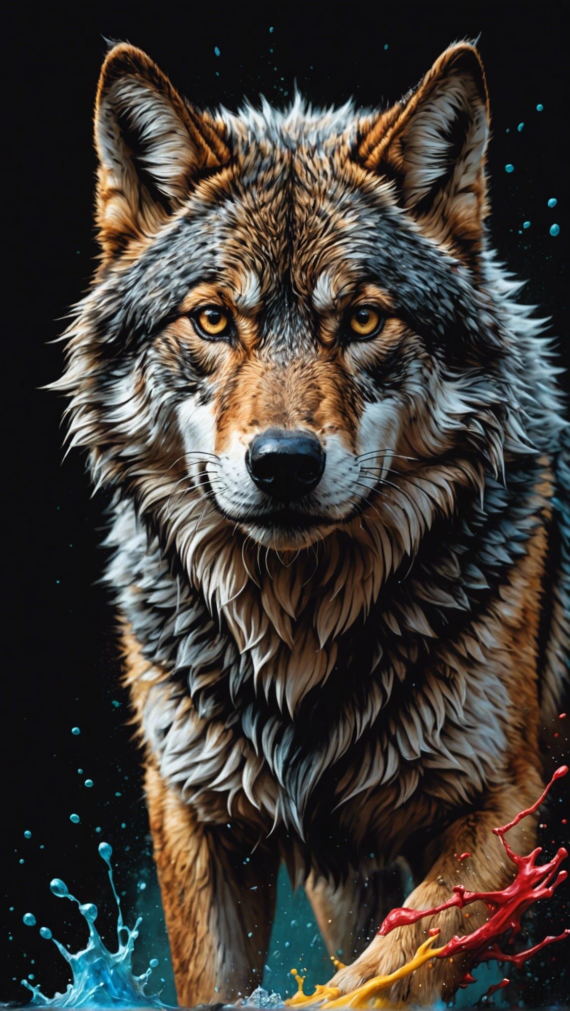 Hyperrealistic Lone Wolf in Toronto: Concept Art