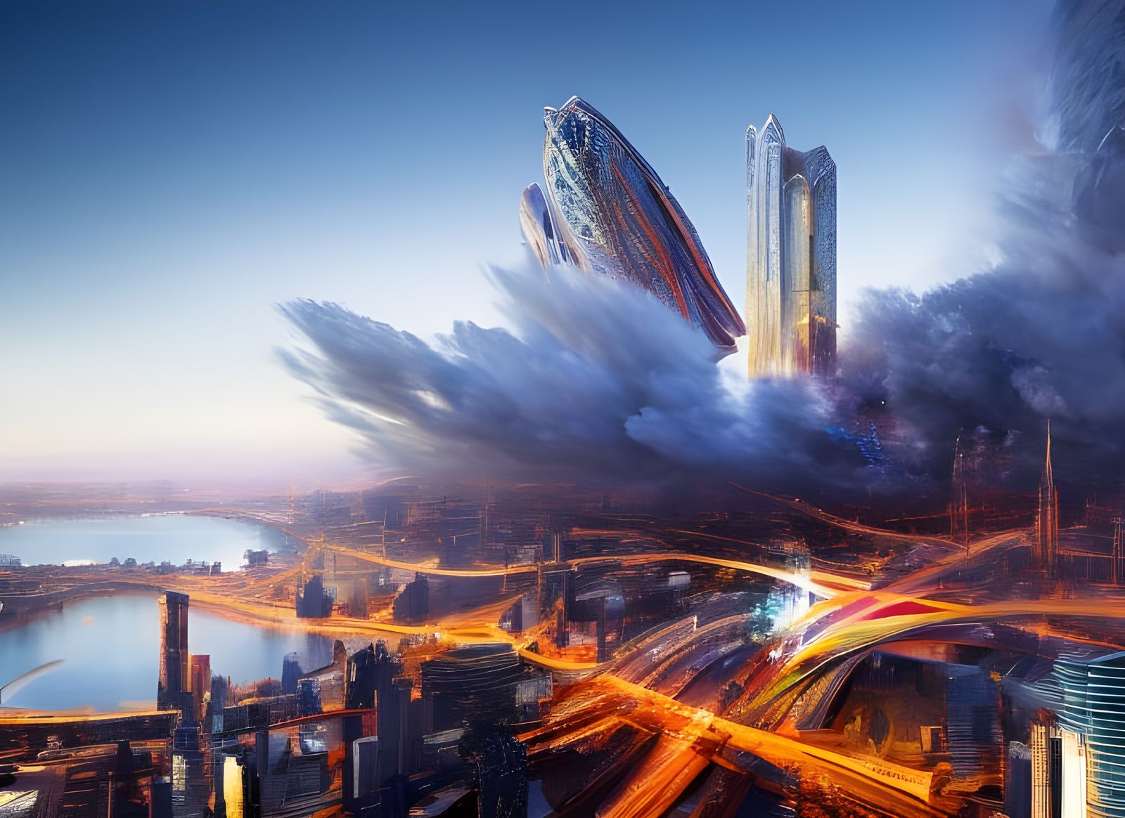 Futuristic Megastructure: Digital Architectural Masterpiece