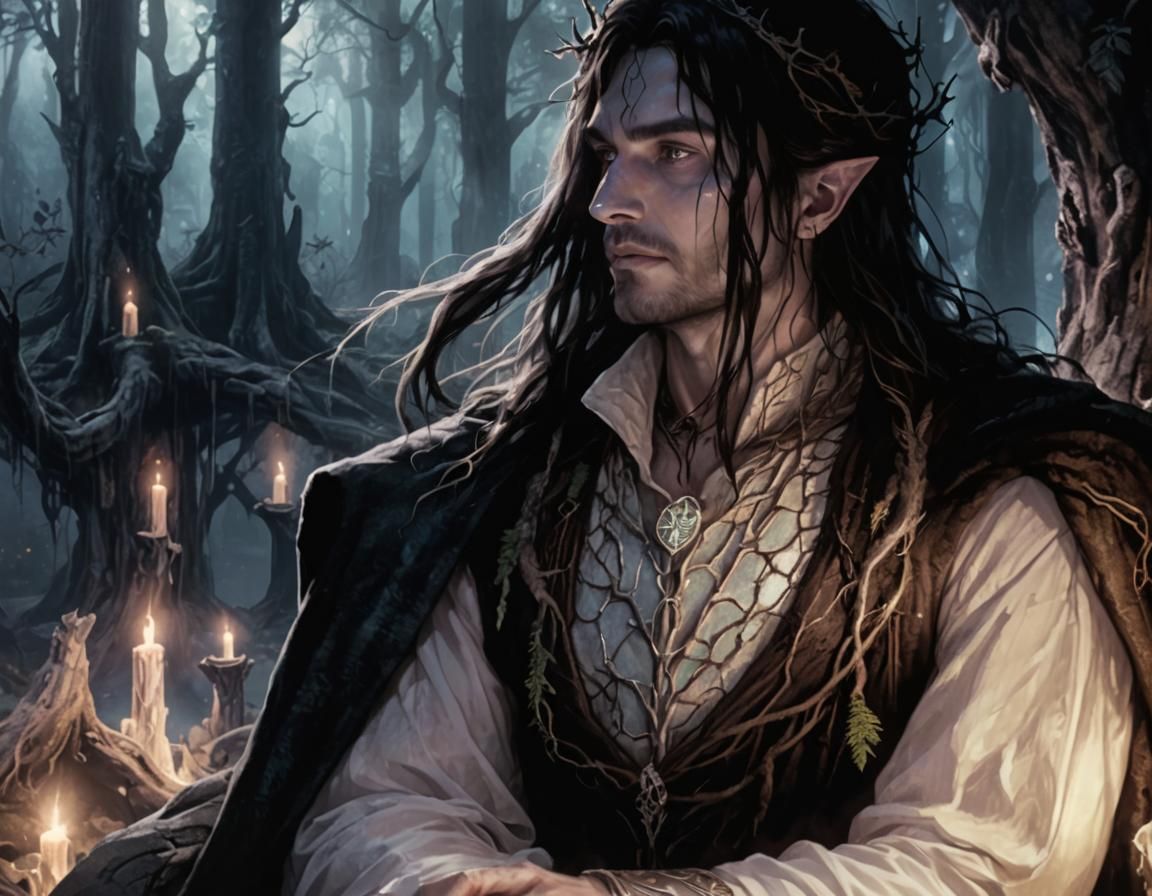 Bioluminescent Forest Throne: Digital Fantasy Art