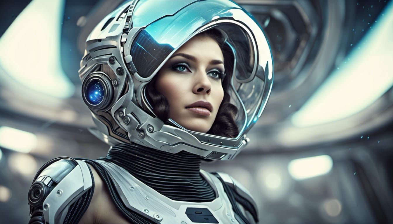 Futuristic Sci-Fi Space Explorer Woman