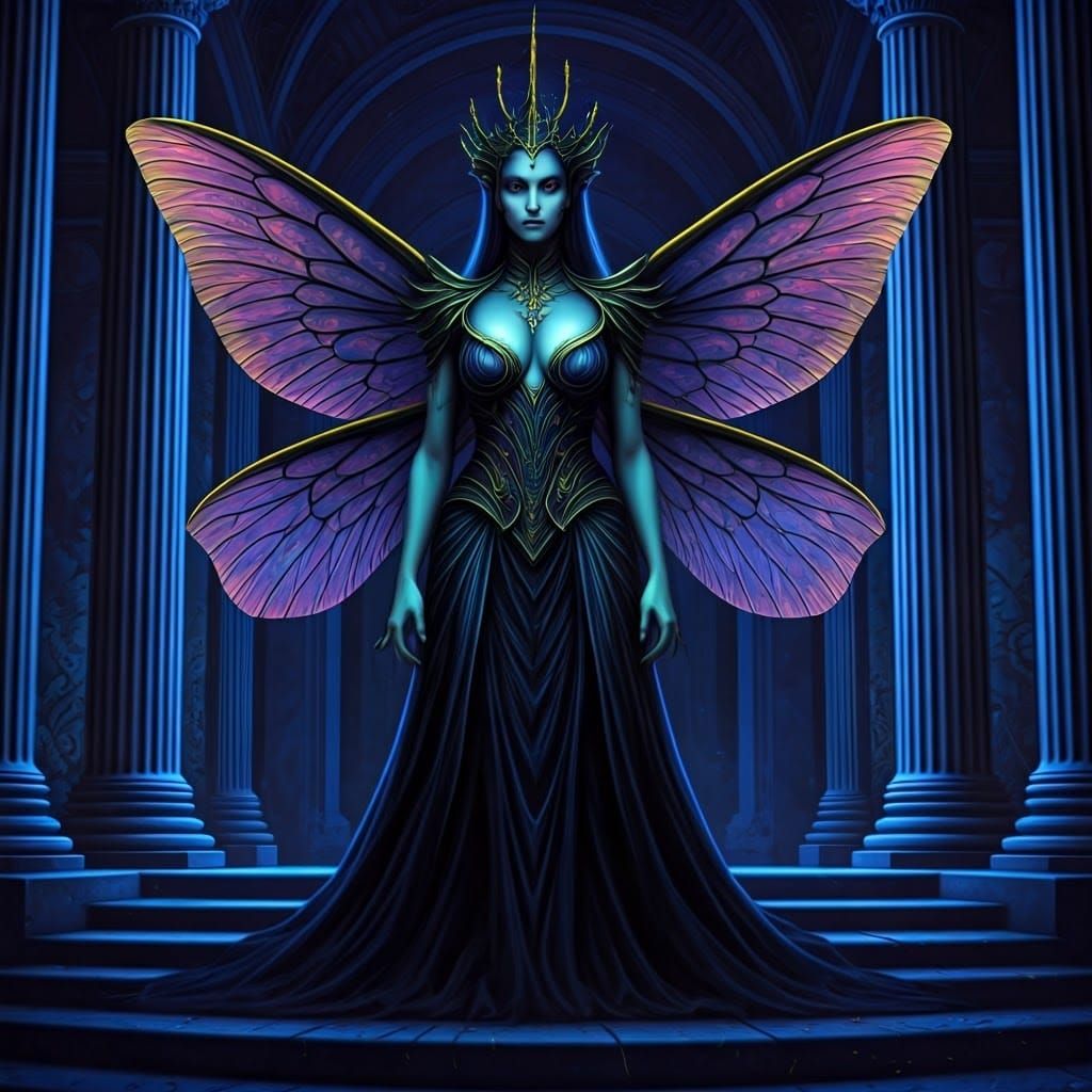 Ethereal Black Light Fairy Queen Painting