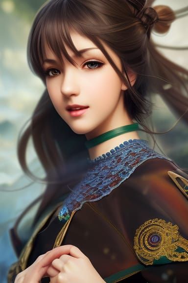 beautiful cute smiling modern humanoid anime girl, intricately designed face, intricately detailed face, hyperdetailed a...