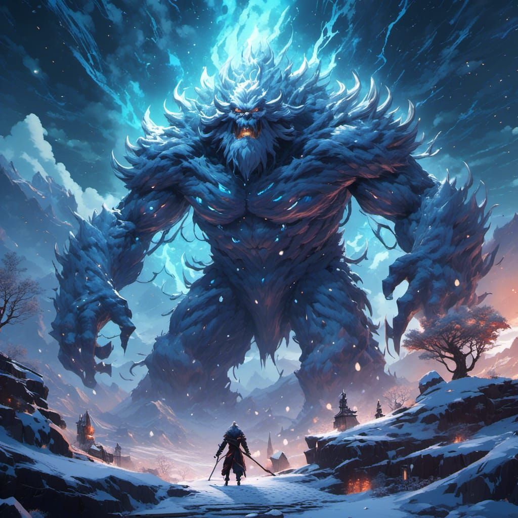 Epic Snow Monster in a Galaxy