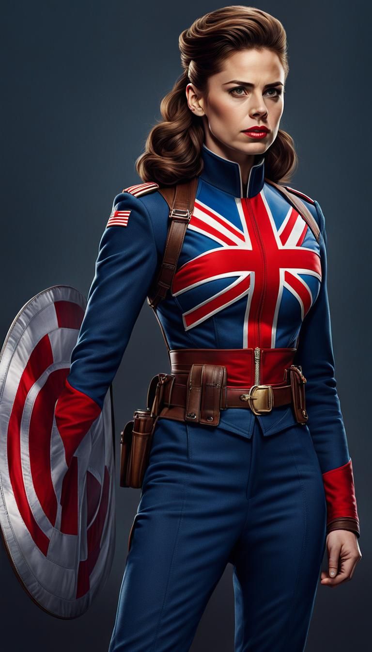 Hayley Atwell as Captain Carter with Union Jack Hair