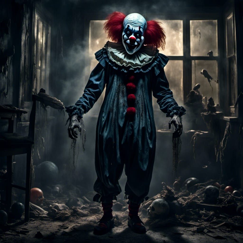 Horror Clown Transformation in Eerie 3D Render